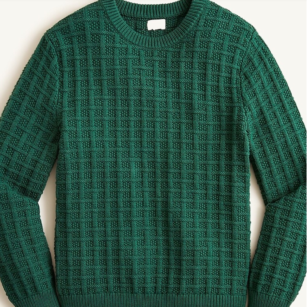 J.Crew Cotton sweater in checkered stitch